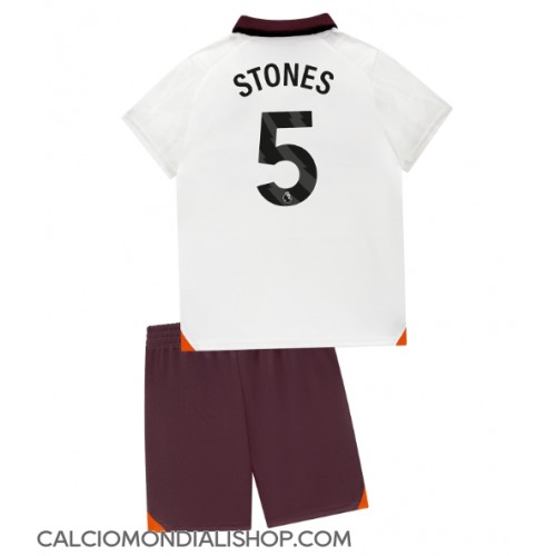 Maglie da calcio Manchester City John Stones #5 Seconda Maglia Bambino 2023-24 Manica Corta (+ Pantaloni corti)